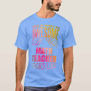 Math Teacher Funny Gift Design in Watercolor T-Shirt
