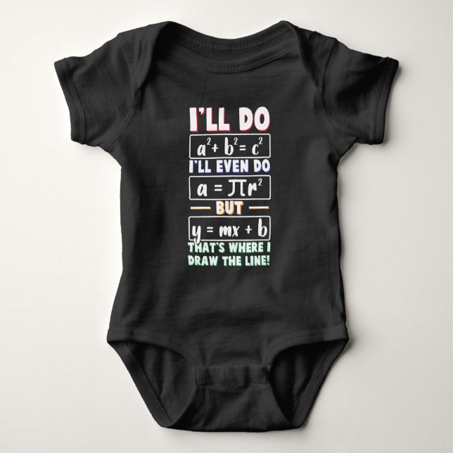 Math Teacher geek mathematics Nerd Formula pi day Baby Bodysuit (Front)