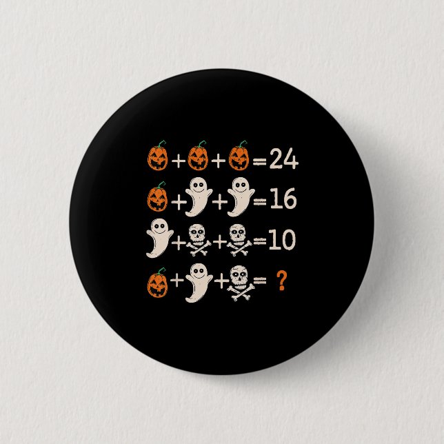 Math Teacher Halloween Algebra Operation Mathemati 6 Cm Round Badge (Front)