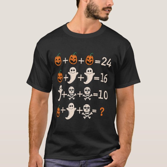 Math Teacher Halloween Algebra Operation Mathemati T-Shirt (Front)