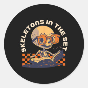 Math Teacher Halloween Comstume Fall Pumpkin Ghost Classic Round Sticker
