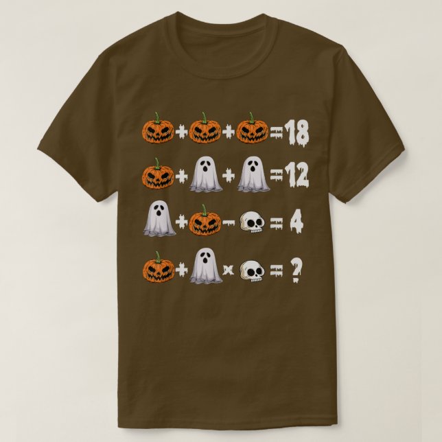 Math Teacher Halloween Jack O Lantern Ghost Math L T-Shirt (Design Front)