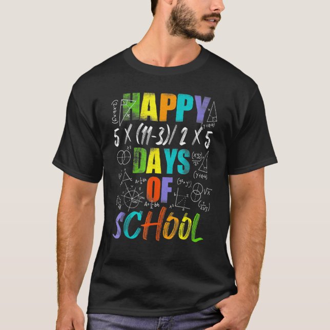 Math Teacher Happy 100th Day Of School Equations_3 T-Shirt (Front)