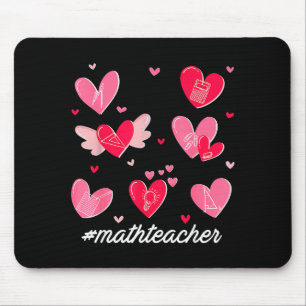 Math Teacher Heart Valentines Day Mathematics Teac Mouse Pad