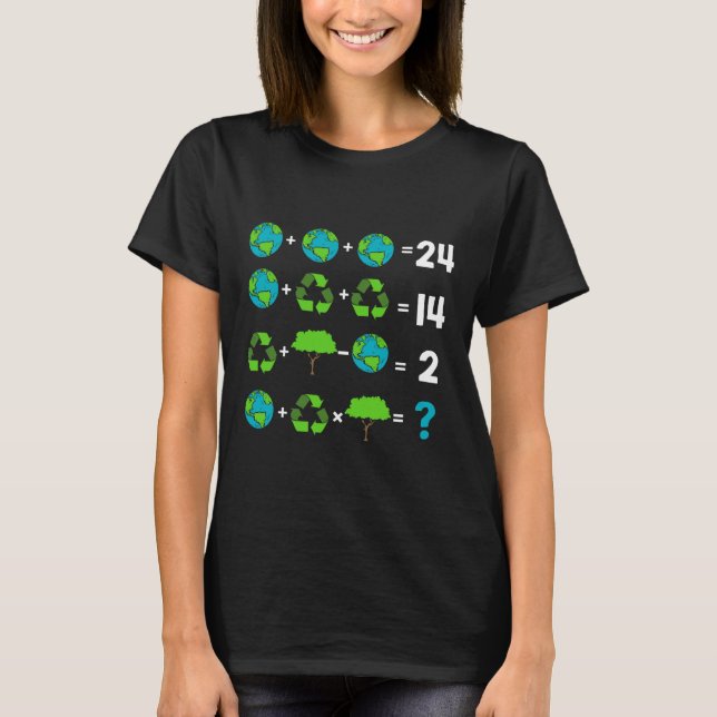 Math Teacher Humour Day Of Earth Order Of Operatio T-Shirt (Front)