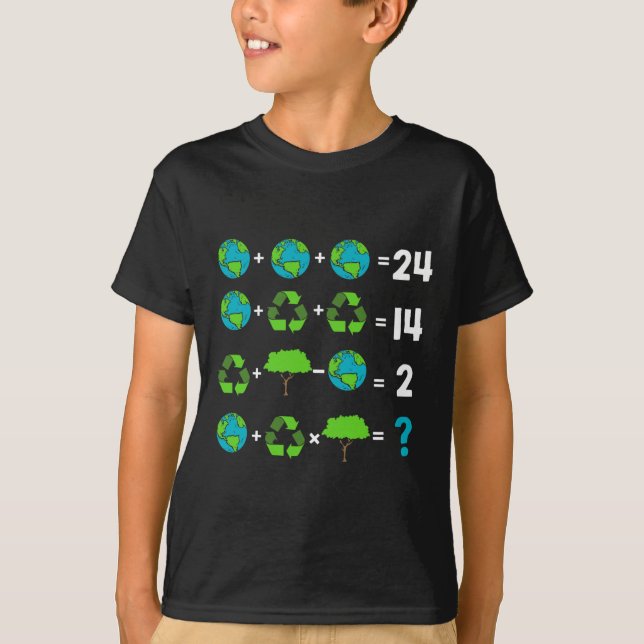 Math Teacher Humour Day Of Earth Order Of Operatio T-Shirt (Front)