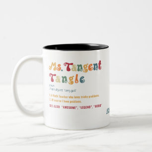 Math Teacher Humour Pun Definition Personalised Two-Tone Coffee Mug