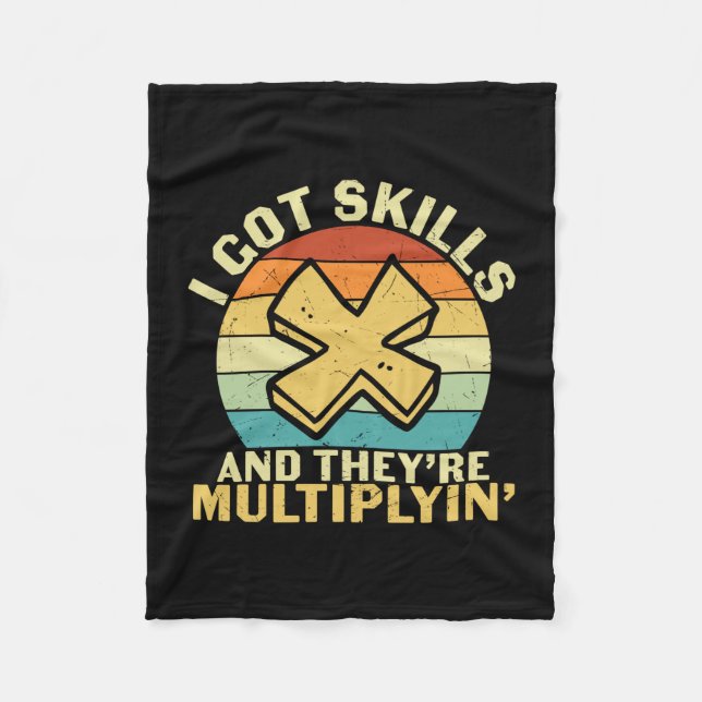 Math Teacher I Got Skills Fleece Blanket (Front)