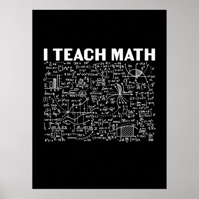 Math Teacher I Teach Math Poster (Front)