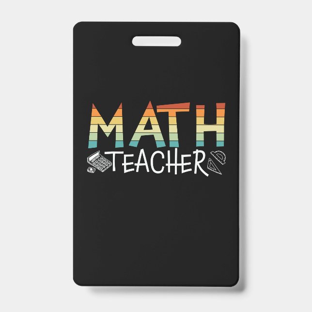 Math Teacher ID Badge (Front)