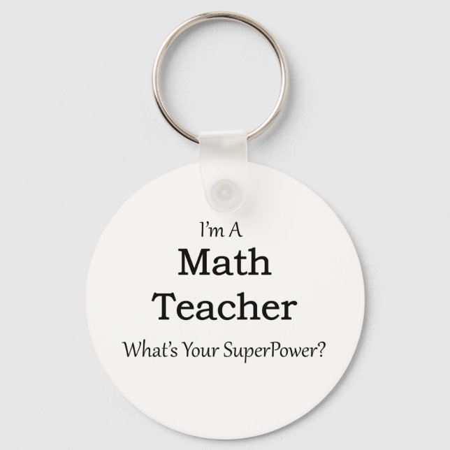 Math Teacher Key Ring (Front)