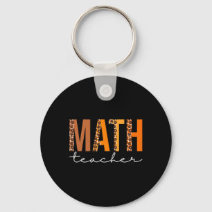 Math Teacher Leopard Squad Cute Fall Autumn Thanks Key Ring