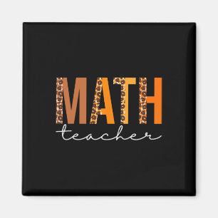 Math Teacher Leopard Squad Cute Fall Autumn Thanks Magnet