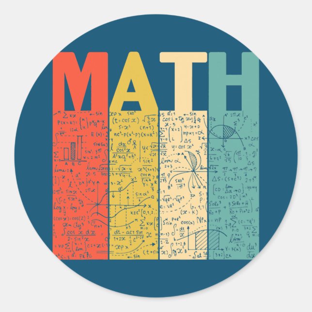 Math Teacher Love Math  Classic Round Sticker (Front)