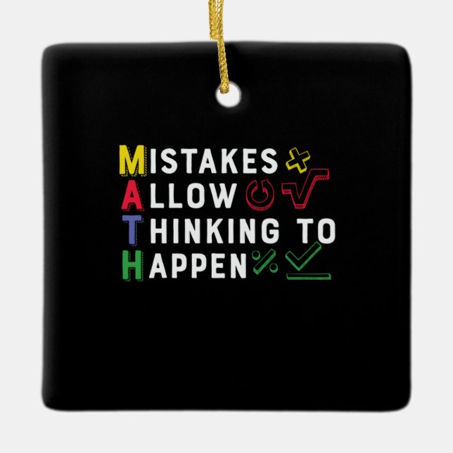 Math Teacher Math Allow Happen Ceramic Ornament (Front)