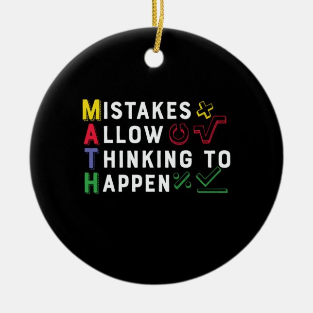 Math Teacher Math Allow Happen Ceramic Tree Decoration (Front)