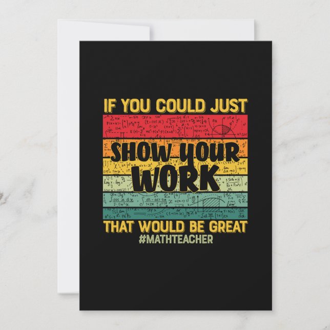 Math Teacher Math If You Could Just Holiday Card (Front)