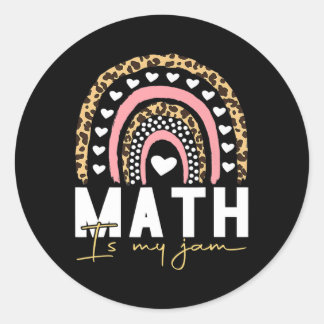 Math Teacher - Math is My Jam Back To School Classic Round Sticker