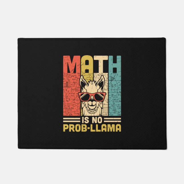 Math Teacher Math Is No Problem Doormat (Front)