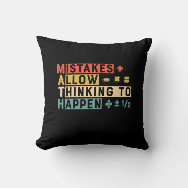 Math Teacher Math Thinking To Happen Cushion (Front)