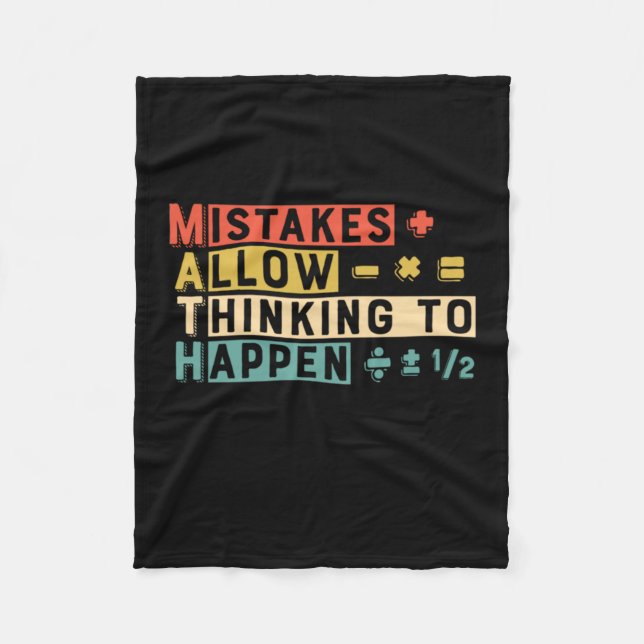 Math Teacher Math Thinking To Happen Fleece Blanket (Front)