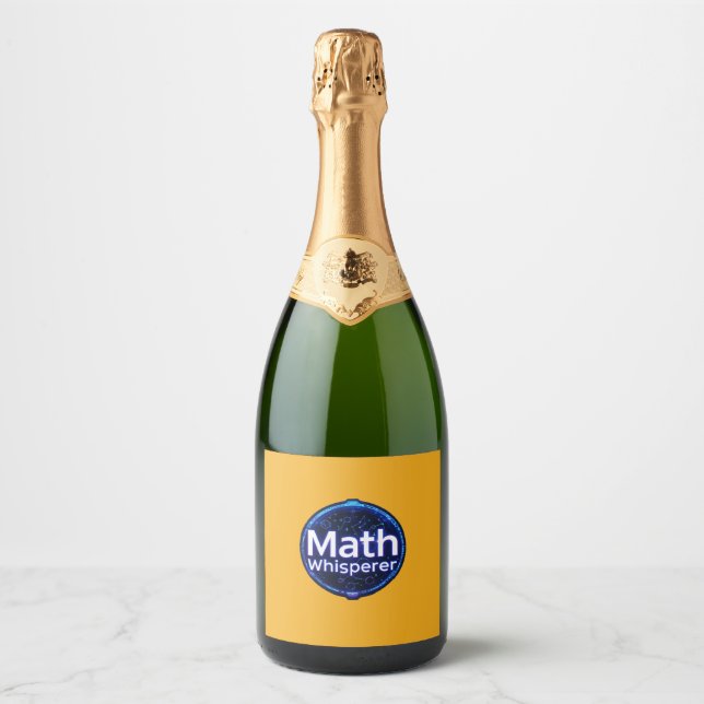 Math Teacher Math Whisperer Sparkling Wine Label (Front)