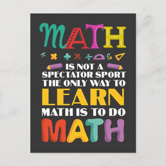 Math Teacher Mathematical Study Student School Postcard (Front)