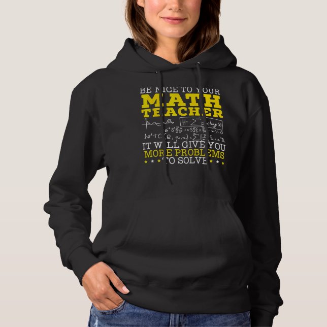 Math Teacher Mathematician Mathematics School Numb Hoodie (Front)