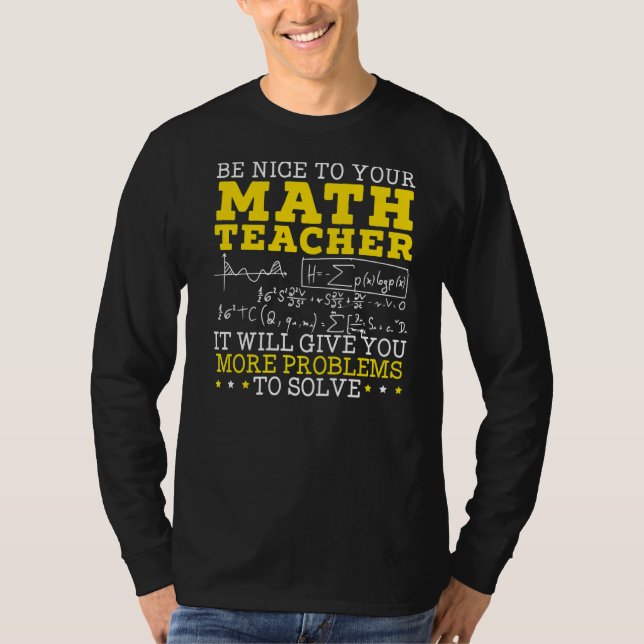 Math Teacher Mathematician Mathematics School Numb T-Shirt (Front)