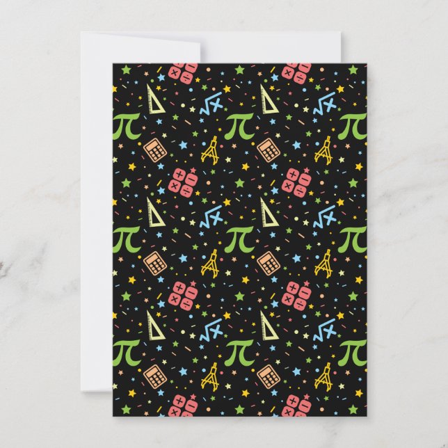Math Teacher - Mathematics Symbols Pattern Holiday Card (Front)