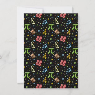 Math Teacher - Mathematics Symbols Pattern Holiday Card