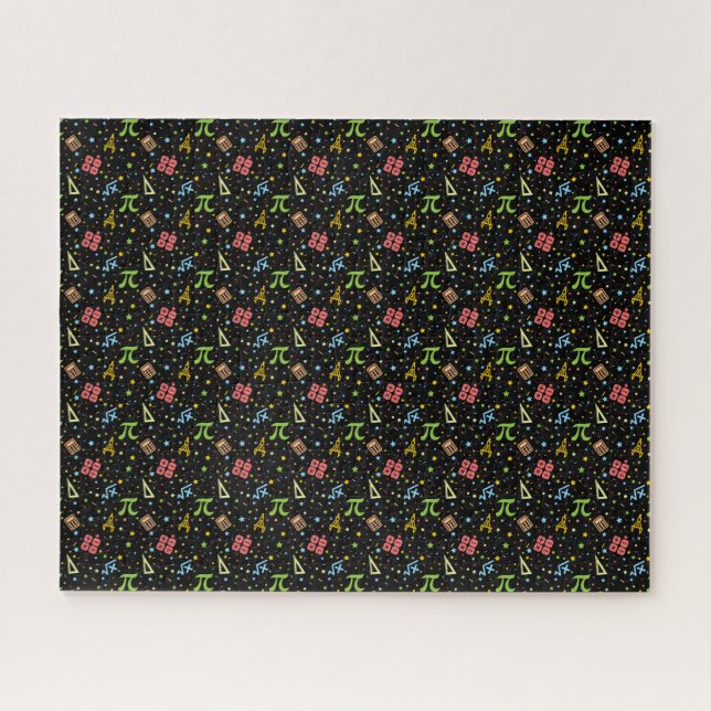 Math Teacher - Mathematics Symbols Pattern Jigsaw Puzzle (Horizontal)