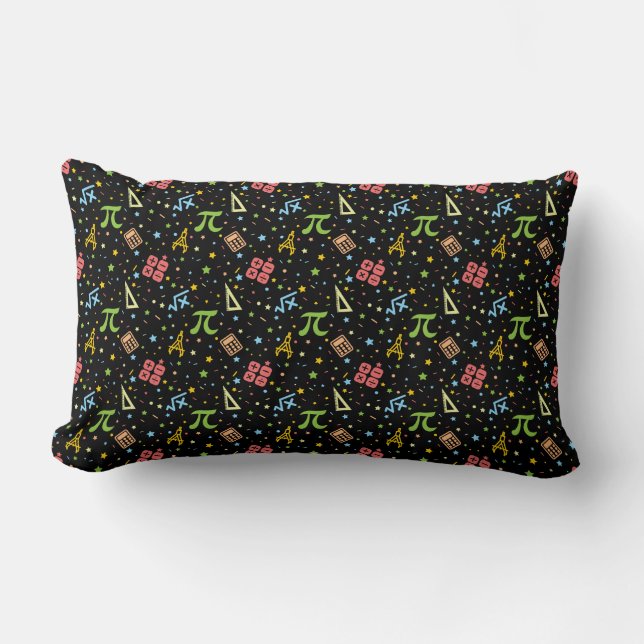 Math Teacher - Mathematics Symbols Pattern Lumbar Cushion (Front)
