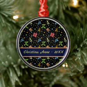 Math Teacher - Mathematics Symbols Pattern Metal O Metal Tree Decoration