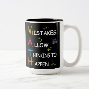 Math Teacher Mistakes Allow Thinking To Happen Two-Tone Coffee Mug