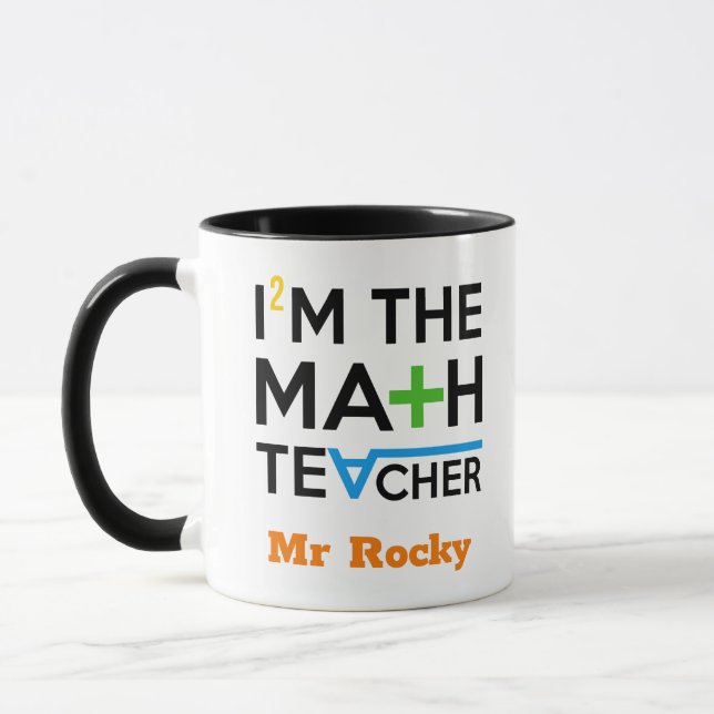 Math Teacher Mugs Personalised Appreciation Gift (Left)