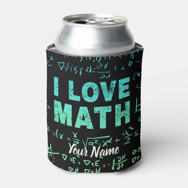 Math Teacher Or Mathematics Professor And Student Can Cooler (Can Front)