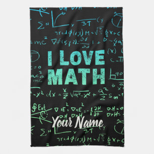 Math Teacher Or Mathematics Professor And Student Tea Towel