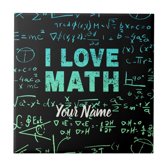 Math Teacher Or Mathematics Professor And Student Tile (Front)