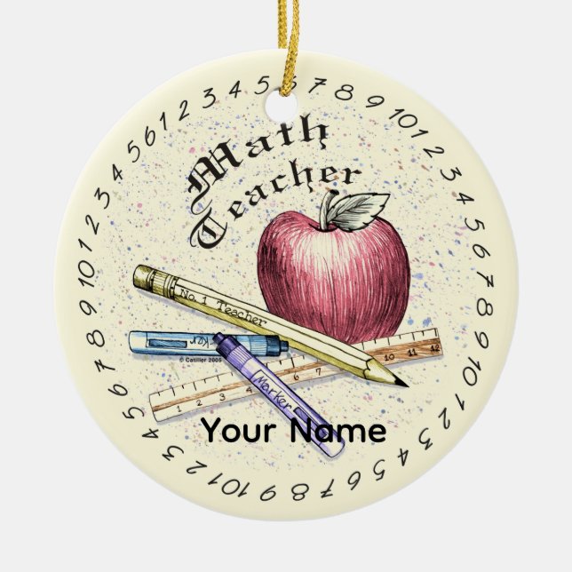 Math Teacher Ornament (Front)
