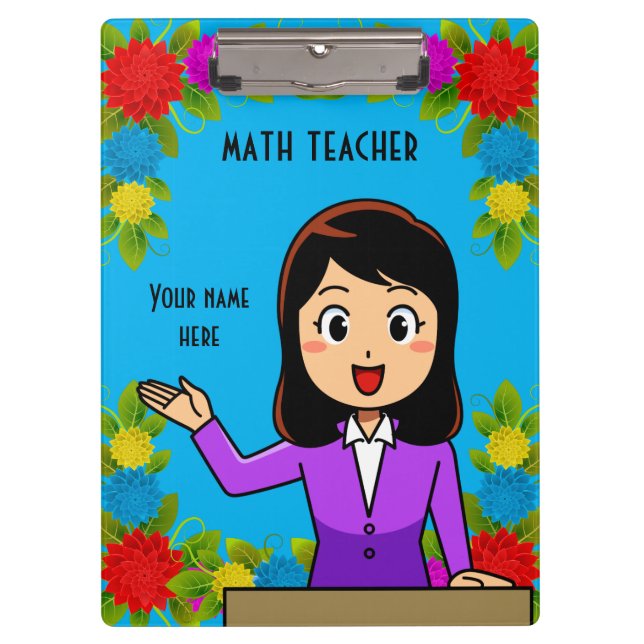 Math Teacher Personalised Clipboard (Front)