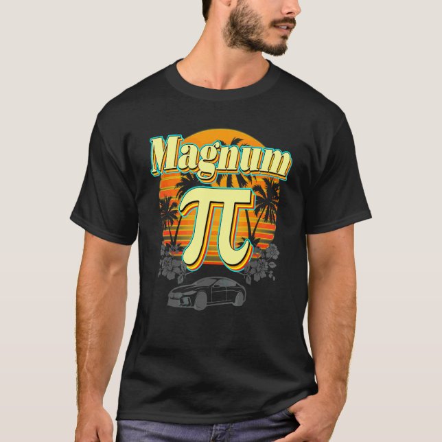 Math Teacher Pi Day March 14 Magnum Math Nerd T-Shirt (Front)