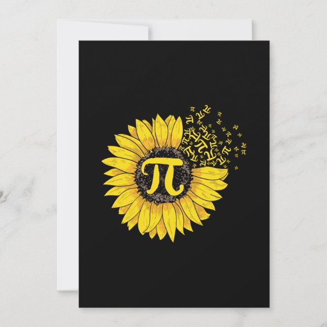 Math Teacher Pi Number Sunflower Holiday Card (Front)