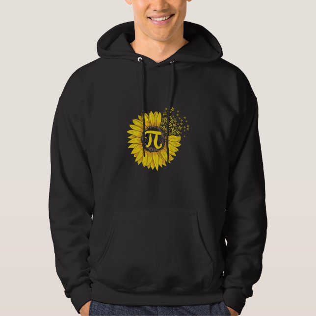 Math Teacher Pi Number Sunflower Hoodie (Front)