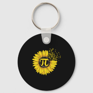 Math Teacher Pi Number Sunflower Key Ring