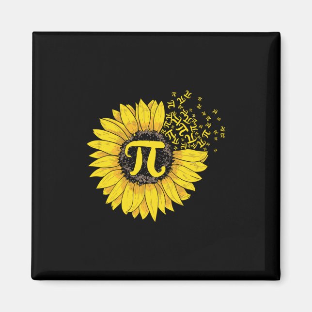 Math Teacher Pi Number Sunflower Magnet (Front)