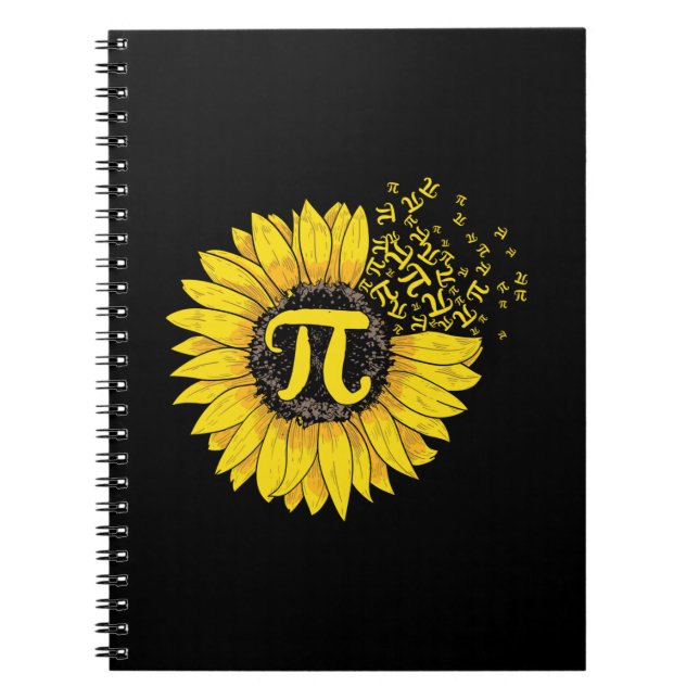 Math Teacher Pi Number Sunflower Notebook (Front)