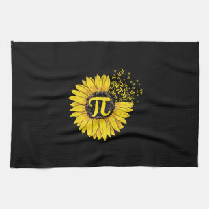 Math Teacher Pi Number Sunflower Tea Towel