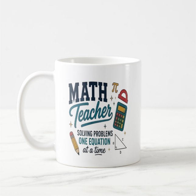 Math Teacher Problem Solver Coffee Mug (Left)