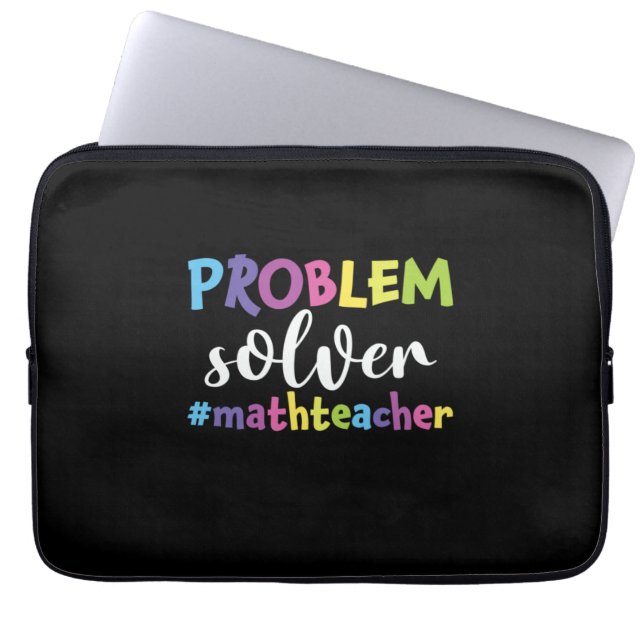 Math Teacher Problem Solver Laptop Sleeve (Front)